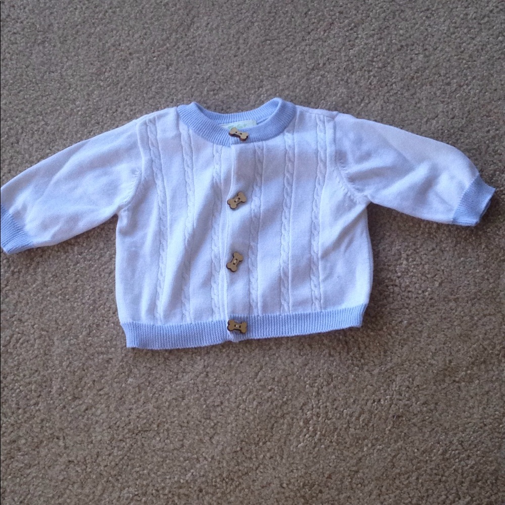 Vintage white and blue sweater